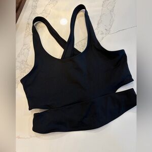 FREE PEOPLE MOVEMENT Run It Back Black Cutout Sports Bra Top Size S